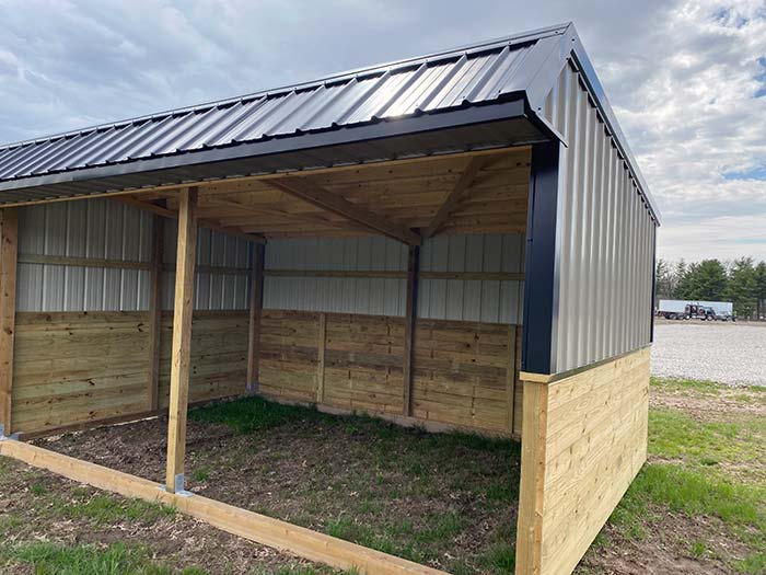 Amish built livestock shelter